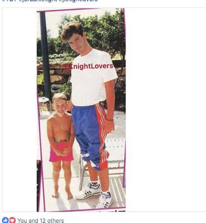 Jordan Knight with his nephew Mat.